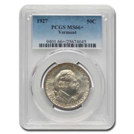1927 Vermont Sesquicentennial Half Dollar MS-66+ PCGS 1927 Vermont Sesquicentennial Half Dollar MS-66+ PCGS